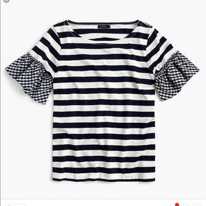 J Crew Ruffle Sleeve Top